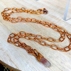 Disco Fire Quartz Crystal Necklace